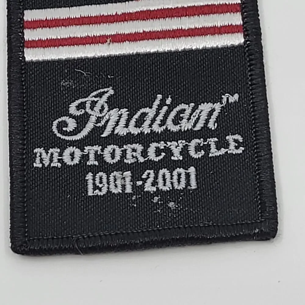 Vintage Indian Motorcycle 1901-2001 Embroidered Patch Iron-On Sew-On New